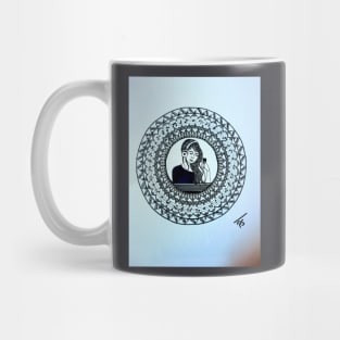 A girl with headphones Mandala Mug